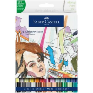 Marcadores a Base de Alcohol Goldfaber Sketch Faber-Castell Creative Studio, Set de 24 Colores