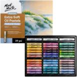 Pasteles al Óleo Extra Suaves, Crayones Óleo Pastel, Oil Pastel, Mont Marte Premium, Caja de 39 Colores - Tonos Naturales