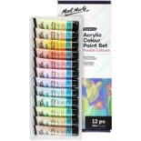 Pintura Acrílica Mont Marte Signature, en Tubos de 36 ml, Set de 12 Colores Pastel