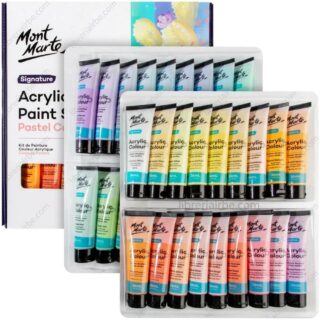 Pintura Acrílica Mont Marte Signature, en Tubos de 36 ml, Set de 36 Colores Pastel