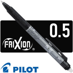 Bolígrafo, Micropunta de Tinta Gel Borrable, Retráctil, Punta Media de 0.5 mm, PILOT FriXion - Negro