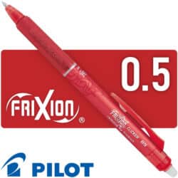 Bolígrafo, Micropunta de Tinta Gel Borrable, Retráctil, Punta Media de 0.5 mm, PILOT FriXion - Rojo