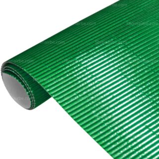 Papel Cartón Corrugado Metalizado, Pliego de 50 x 70 cm - Verde