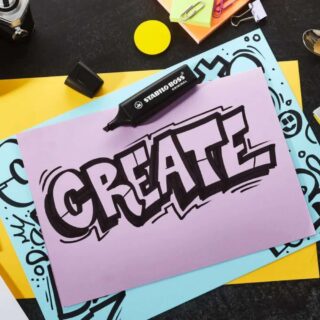 Resaltador STABILO BOSS ORIGINAL Marker Negro Ejemplo Librería IRBE Cochabamba Bolivia