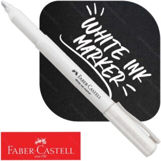 Marcador Permanente de Tinta Blanca, Punta Redonda de 2.2 mm, Faber-Castell White Ink Marker