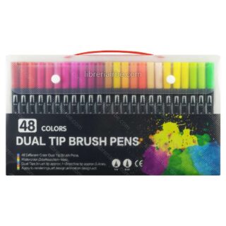 Marcadores Doble Punta Pincel y Micropunta Dual Tip Brush Pens Mezclables Estuche de 48 Colores Librería IRBE Cochabamba Bolivia