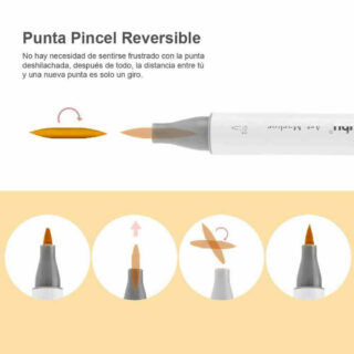 Marcadores Ohuhu a Base de Alcohol Doble Punta Pincel Reversible Librería IRBE Cochabamba Bolivia