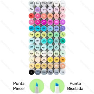 Marcadores Ohuhu a Base de Alcohol Doble Punta Pincel y Biselada Set de 72 Colores Vista Librería IRBE Cochabamba Bolivia