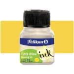 Tinta China para Dibujo y Caligrafía, Pelikan, Frasco de 15 ml, Amarillo