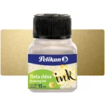 Tinta China para Dibujo y Caligrafía, Pelikan, Frasco de 15 ml, Dorado