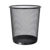 Bote, Basurero de Oficina, Escritorio, Redondo, de Malla de Metal, TALBOT, Negro - 28.3 cm