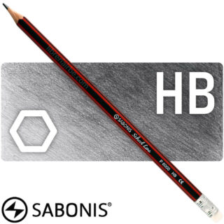 Lápiz Negro, de Grafito HB, Hexagonal, con Goma, SABONIS P6000