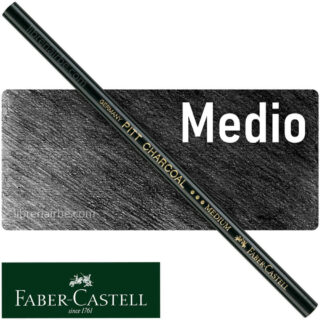 Lápiz Carboncillo Faber-Castell Pitt Charcoal, Natural, Negro - Medio (Medium)