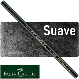 Lápiz Carboncillo Faber-Castell Pitt Charcoal, Natural, Negro - Soft (Suave)