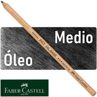 Lápiz Óleo Pastel para Artistas, Faber-Castell Pitt Oil Base - 199 - Negro, Medium (Medio)