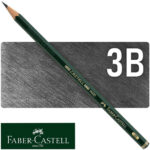 Lápiz de Grafito para Dibujo, Castell 9000, Faber-Castell - 3B