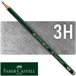 Lápiz de Grafito para Dibujo, Castell 9000, Faber-Castell - 3H