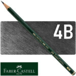 Lápiz de Grafito para Dibujo, Castell 9000, Faber-Castell - 4B