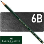 Lápiz de Grafito para Dibujo, Castell 9000, Faber-Castell - 6B