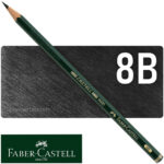 Lápiz de Grafito para Dibujo, Castell 9000, Faber-Castell - 8B