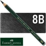 Lápiz de Grafito para Dibujo, Castell 9000, Faber-Castell, JUMBO - 8B