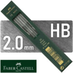 Minas de Grafito para Portaminas de 2.0 mm, Faber-Castell TK 9071, Estuche de 10 Piezas - HB