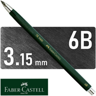 Portaminas de 3.15 mm para Dibujo Técnico, Profesional, Faber-Castell TK 9400 - 6B