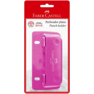 Perforador Plano, Portátil, de 2 Orificios, Capacidad para 2 Hojas, Faber-Castell - Fucsia