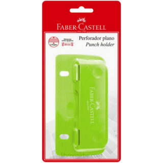 Perforador Plano, Portátil, de 2 Orificios, Capacidad para 2 Hojas, Faber-Castell - Verde Limón