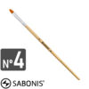 Pincel para Pintar con Acuarelas, Óleos y Acrílicos, SABONIS, Punta Lengua de Gato - Nº 4