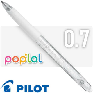 Bolígrafo, Micropunta de Tinta Gel, Retráctil, Punta Media de 0.7 mm, PILOT pop’lol – Blanco