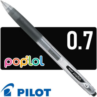 Bolígrafo, Micropunta de Tinta Gel, Retráctil, Punta Media de 0.7 mm, PILOT pop’lol – Negro