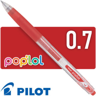 Bolígrafo, Micropunta de Tinta Gel, Retráctil, Punta Media de 0.7 mm, PILOT pop’lol – Rojo