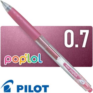 Bolígrafo, Micropunta de Tinta Gel, Retráctil, Punta Media de 0.7 mm, PILOT pop’lol – Rosa Metálico