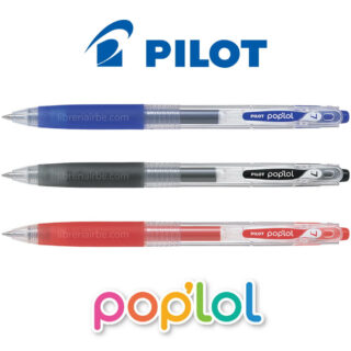 Bolígrafos, Micropuntas de Tinta Gel, Retráctiles, Punta Media de 0.7 mm, PILOT pop'lol (17 Colores)