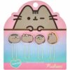 Clips Metálicos con Diseños, Pusheen, Mooving at Work, Set de 4 Piezas