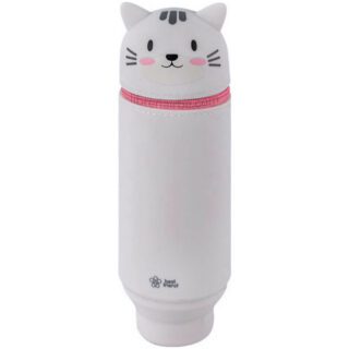Estuchera de 1 Cierre, Redonda, de Silicon, Retráctil, BRW Best Friend - Gatito