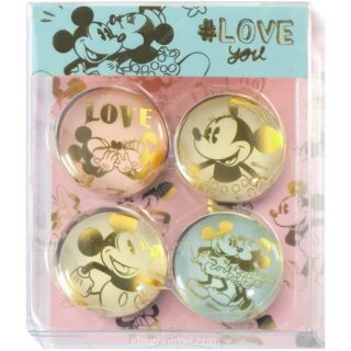 Imanes de Vidrio, Mooving at Work, Disney, Mickey & Minnie, Set de 4 Piezas