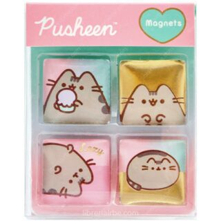 Imanes de Vidrio, Pusheen, Mooving at Work, Set de 4 Piezas
