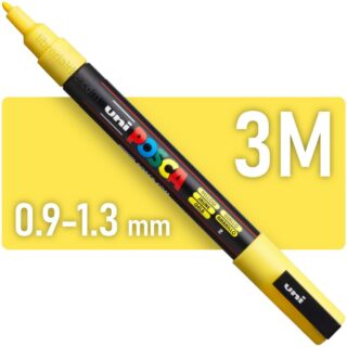 Marcador Multisuperficie uni-POSCA PC-3M, Punta Fina (0.9 – 1.3 mm) - Amarillo