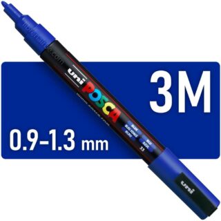 Marcador Multisuperficie uni-POSCA PC-3M, Punta Fina (0.9 – 1.3 mm) - Azul
