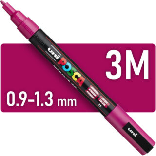 Marcador Multisuperficie uni-POSCA PC-3M, Punta Fina (0.9 – 1.3 mm) - Fucsia