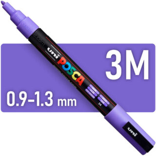 Marcador Multisuperficie uni-POSCA PC-3M, Punta Fina (0.9 – 1.3 mm) - Lila