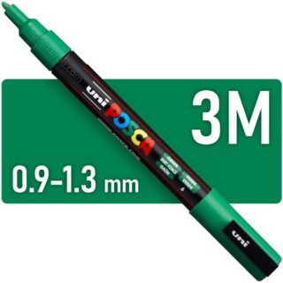 Marcador Multisuperficie uni-POSCA PC-3M, Punta Fina (0.9 – 1.3 mm) - Verde