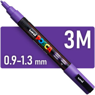 Marcador Multisuperficie uni-POSCA PC-3M, Punta Fina (0.9 – 1.3 mm) - Violeta