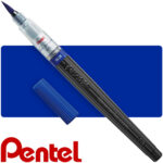 Rotulador Punta Pincel, Colour Brush Pentel Arts, Acuarelable, Recargable, para Dibujo - Azul