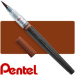 Colour Brush Pentel Arts - Pincel con Tinta Recargable - Marrón