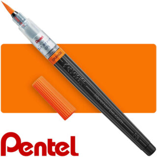 Rotulador Punta Pincel, Colour Brush Pentel Arts, Acuarelable, Recargable, para Dibujo - Naranja