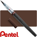Rotulador Punta Pincel, Colour Brush Pentel Arts, Acuarelable, Recargable, para Dibujo Artístico - Sepia