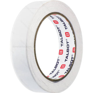 Cinta Adhesiva Doble Cara, Transparente, TALBOT, Rollo de 24 mm x 24 metros